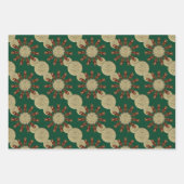 クリスマスビクトリアンのピンホイールコラージュ ラッピングペーパーシート (正面3)