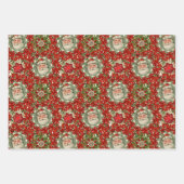 クリスマスビクトリアンのピンホイールコラージュ ラッピングペーパーシート (正面2)