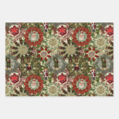 クリスマスビクトリアンのピンホイールコラージュ ラッピングペーパーシート (正面)