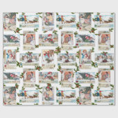 クリスマスビクトリアンの挨拶を楽しむ子どもたち ラッピングペーパー (フラット)