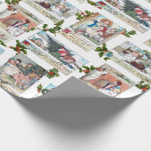 クリスマスビクトリアンの挨拶を楽しむ子どもたち ラッピングペーパー (角)