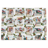 クリスマスビクトリアンの挨拶を楽しむ子どもたち ラージペーパーバッグ (正面)