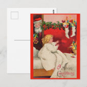 クリスマスビクトリアンの朝が楽しいクリスマス ポストカード (正面/裏面)