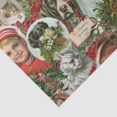 クリスマスビクトリアンの猫と犬がコラージュを壊す  薄葉紙 (詳細)