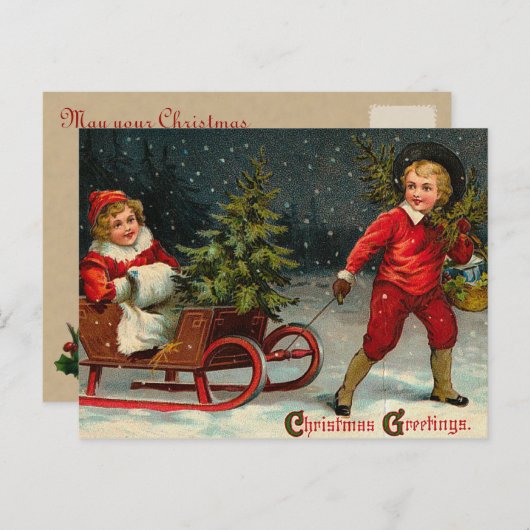 クリスマスビクトリアンはがき シーズンポストカード (正面/裏面)