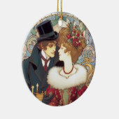 クリスマスビクトリアンカップル セラミックオーナメント (右)