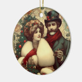 クリスマスビクトリアンカップル セラミックオーナメント (左)