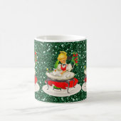 クリスマスビクトリアンガール書の緑の輝き コーヒーマグカップ (中央)