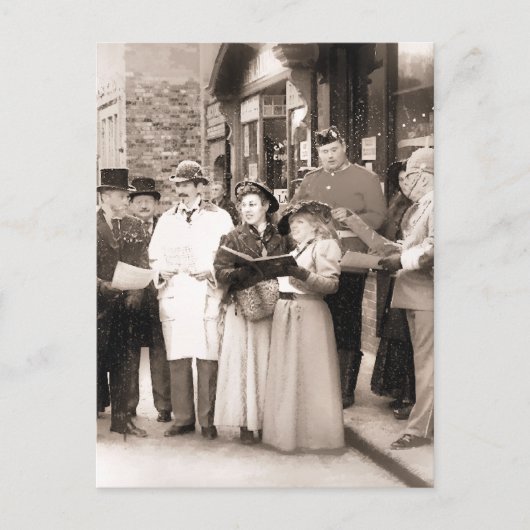 クリスマスビクトリアンキャロル歌手 シーズンポストカード (正面)