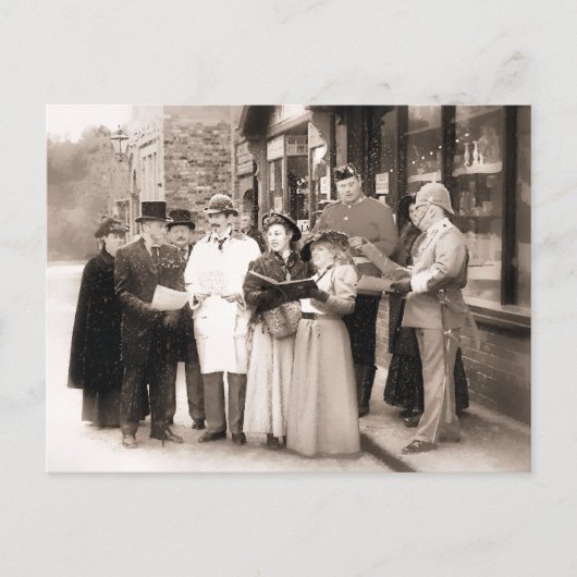 クリスマスビクトリアンキャロル歌手 シーズンポストカード (正面)