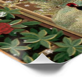 クリスマスビクトリアンコテージインウィンターイラストレーション ポスター (コーナー)