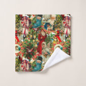 クリスマスビクトリアンコラージュ バスタオルセット (ウォッシュタオル)