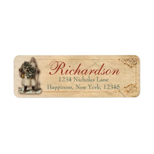 クリスマスビクトリアンサンタクロース聖ニコラウス ラベル (正面)