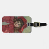 クリスマスビクトリアンチャイルドレッドハットガールポートレートAr ラゲッジタグ (正面横)