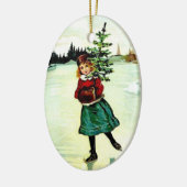 クリスマスビクトリアンツリーの女の子 セラミックオーナメント (左)