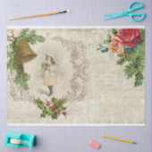 クリスマスビクトリアンバラパイン&ホリーコラージュ 薄葉紙 (クラフト)