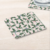 クリスマスビクトリアンホリー スクエアペーパーコースター (アングル)