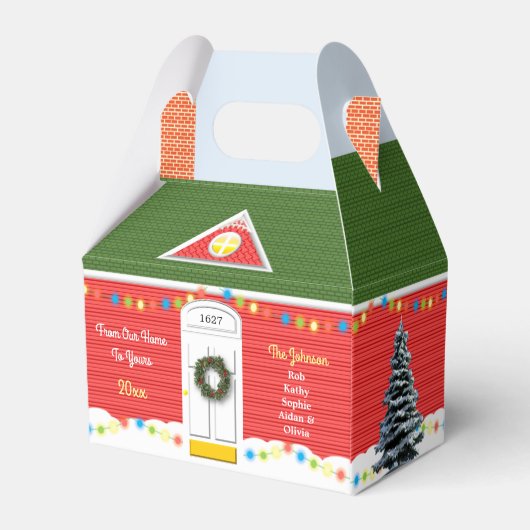 クリスマスビクトリアンホームパーソナライズされたホリデーボックス フェイバーボックス (裏面サイド)