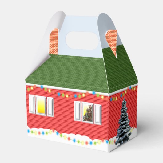 クリスマスビクトリアンホームパーソナライズされたホリデーボックス フェイバーボックス (正面サイド)