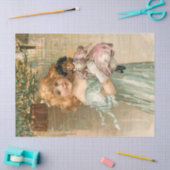 クリスマスビクトリアンボールで人形を飾る微笑み少女 薄葉紙 (クラフト)