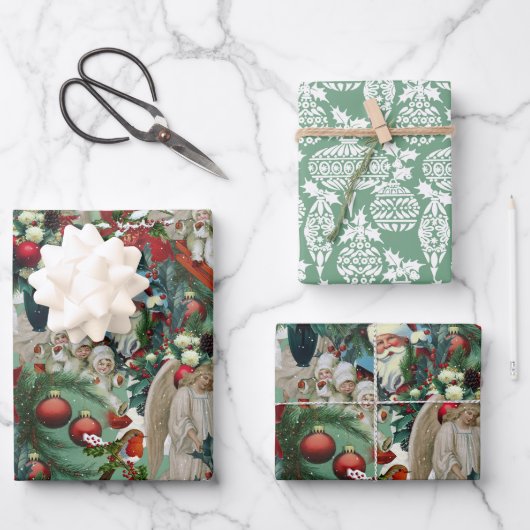 クリスマスビクトリアンポートレート ラッピングペーパーシート (正面)