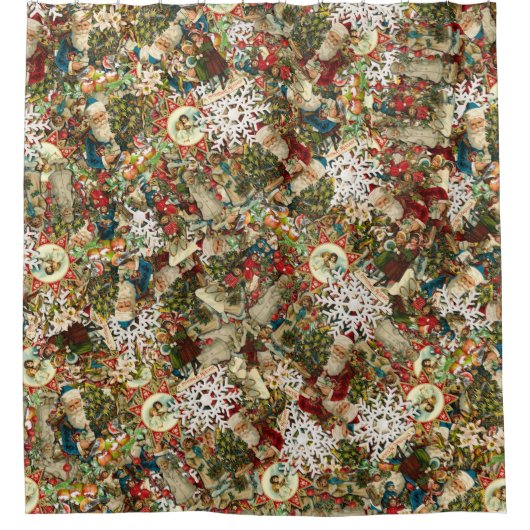 クリスマスビクトリアンメドレー シャワーカーテン (正面)