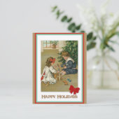 クリスマスビクトリアンヴィンテージ遊キッズ ポストカード (スタンド正面)