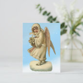 クリスマスビクトリアン天使の少女 シーズンポストカード (スタンド正面)