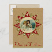 クリスマスビクトリアン天使はがき シーズンポストカード (正面/裏面)