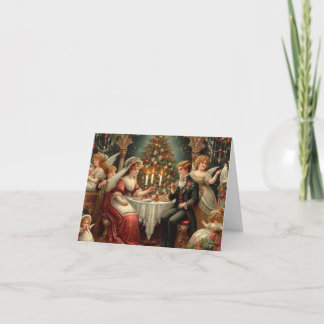 クリスマスビクトリアン折り畳みホリデーカード シーズンカード