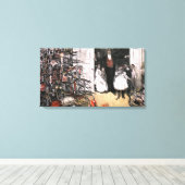 クリスマスビクトリアン朝 キャンバスプリント (インサイチュ (ウッドフロア))