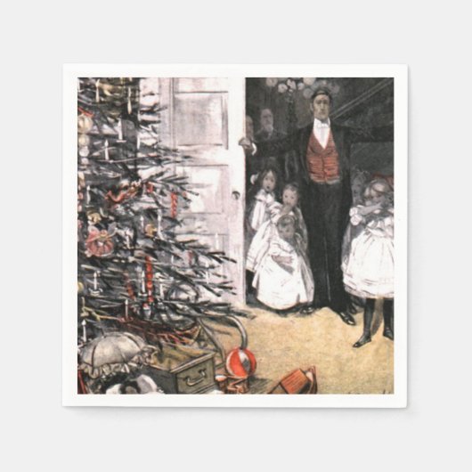 クリスマスビクトリアン朝 スタンダードカクテルナプキン (正面)