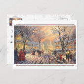 クリスマスビクトリアン通りシーン ポストカード (正面/裏面)