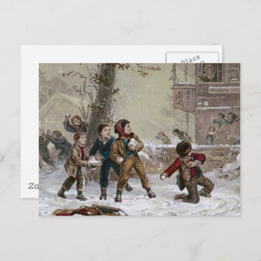 クリスマスビクトリアン雪合戦 シーズンポストカード (正面/裏面)
