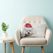 クリスマスビコンフリースドッグホリデー ランバークッション (椅子)
