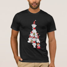 クリスマスビシンフリスドッグパピーかわいいTシャツ