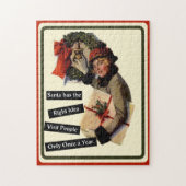 クリスマスビジットヴィンテージおもしろいホリデー ジグソーパズル (縦)