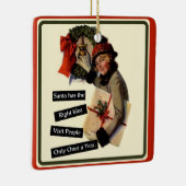 クリスマスビジットヴィンテージおもしろいホリデー セラミックオーナメント (右)