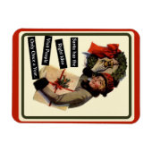 クリスマスビジットヴィンテージおもしろいホリデー マグネット (横)