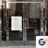 クリスマスビジネスのオープニングタイム、金ゴールドレッドホリー ウィンドウサイン (オフィスドア)