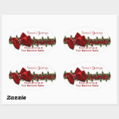 クリスマスビジネスの挨拶をパーソナライズ 楕円形シール (シート)