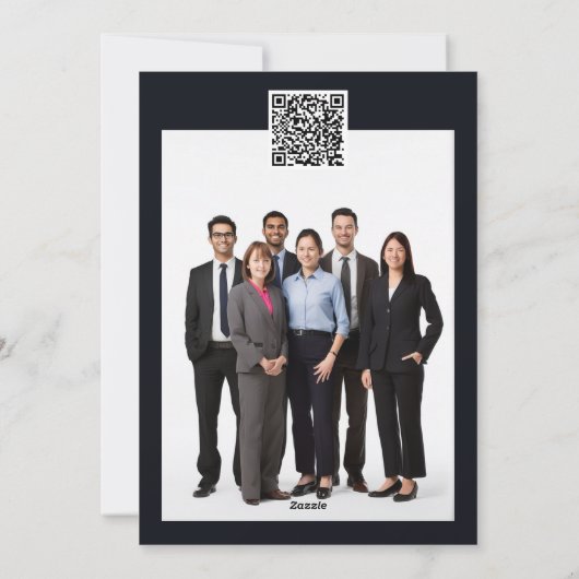 クリスマスビジネスツリーオープンブックDIY qrコードロゴ シーズンカード (裏面)