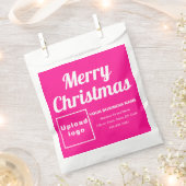 クリスマスビジネスピンク背景紙バッグ フェイバーバッグ (クリップ留めされた状態)