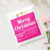 クリスマスビジネスピンク背景紙バッグ フェイバーバッグ (封をした状態)