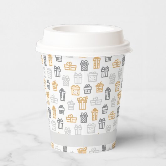 クリスマスビジネスロゴギフトパターン（の模様が）あるプレゼント 紙コップ (右)