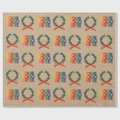 クリスマスビジネスロゴヴィンテージリースKraft ラッピングペーパー (フラット)