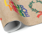 クリスマスビジネスロゴヴィンテージリースKraft ラッピングペーパー (ロールコーナー)