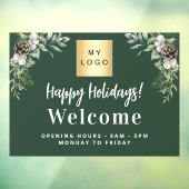 クリスマスビジネスロゴ歓迎の営業時間 ウィンドウサイン (シート3)