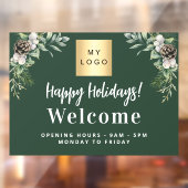 クリスマスビジネスロゴ歓迎の営業時間 ウィンドウサイン (シート2)