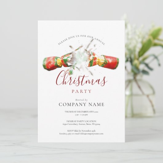 クリスマスビジネス企業のホリデーパーティー 招待状 (スタンド正面)
